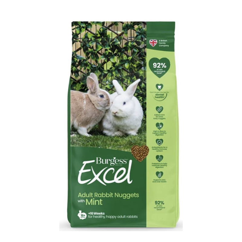 Burgess Excel para conejos adultos con menta